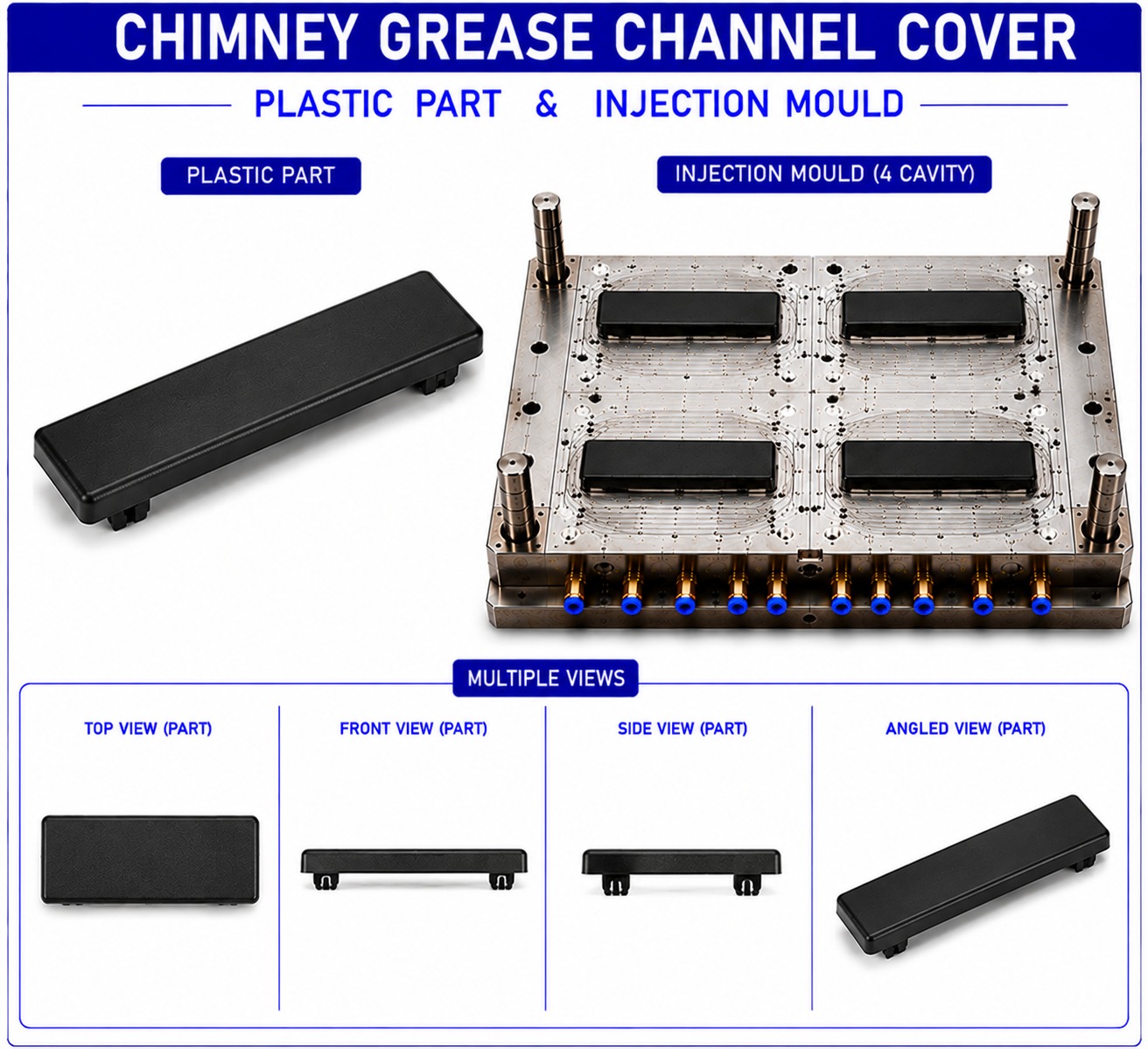 Chimney Plastic Grease Channel Cover Mould and Moulding Service
